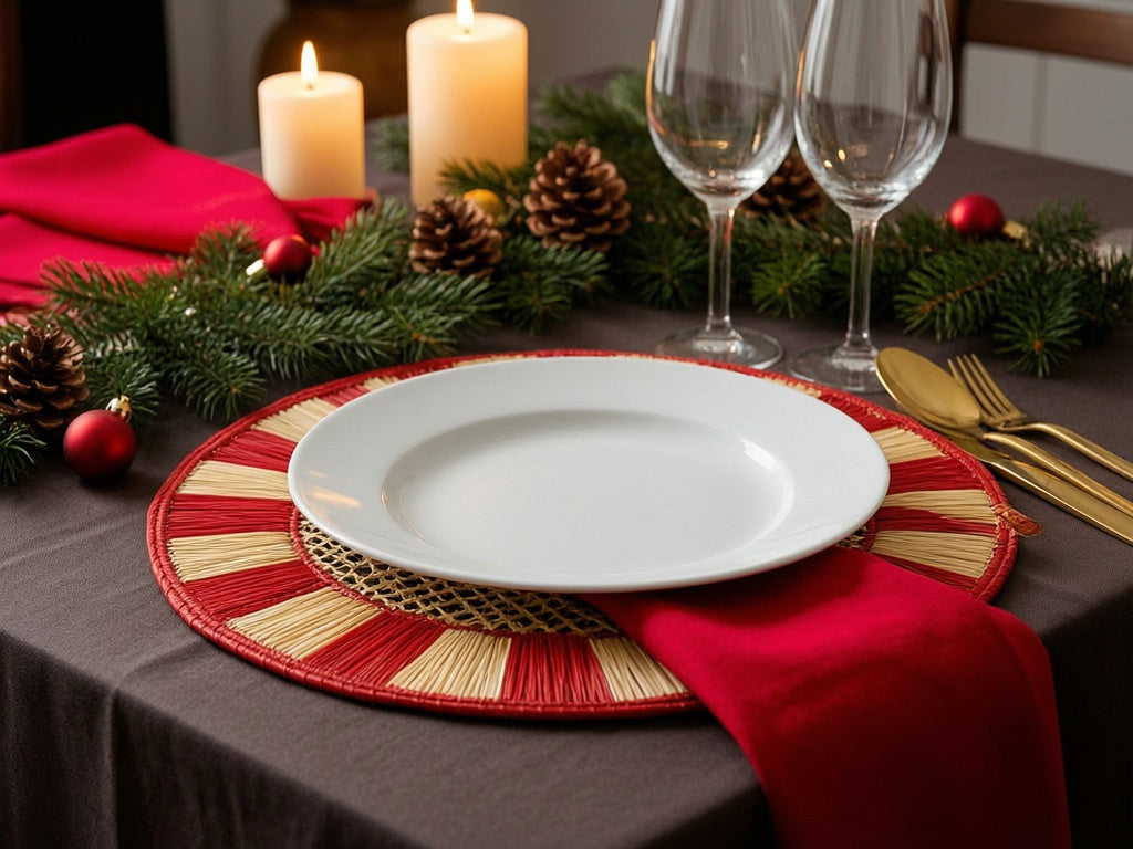 Candy cane placemats set of 6