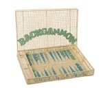 Load image into Gallery viewer, Handwoven Backgammon Set -  PRE ORDER  in mint and pastel blue
