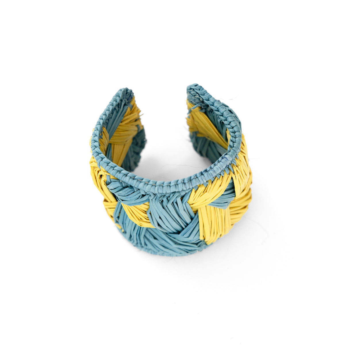Cuff in turquoise and yellow