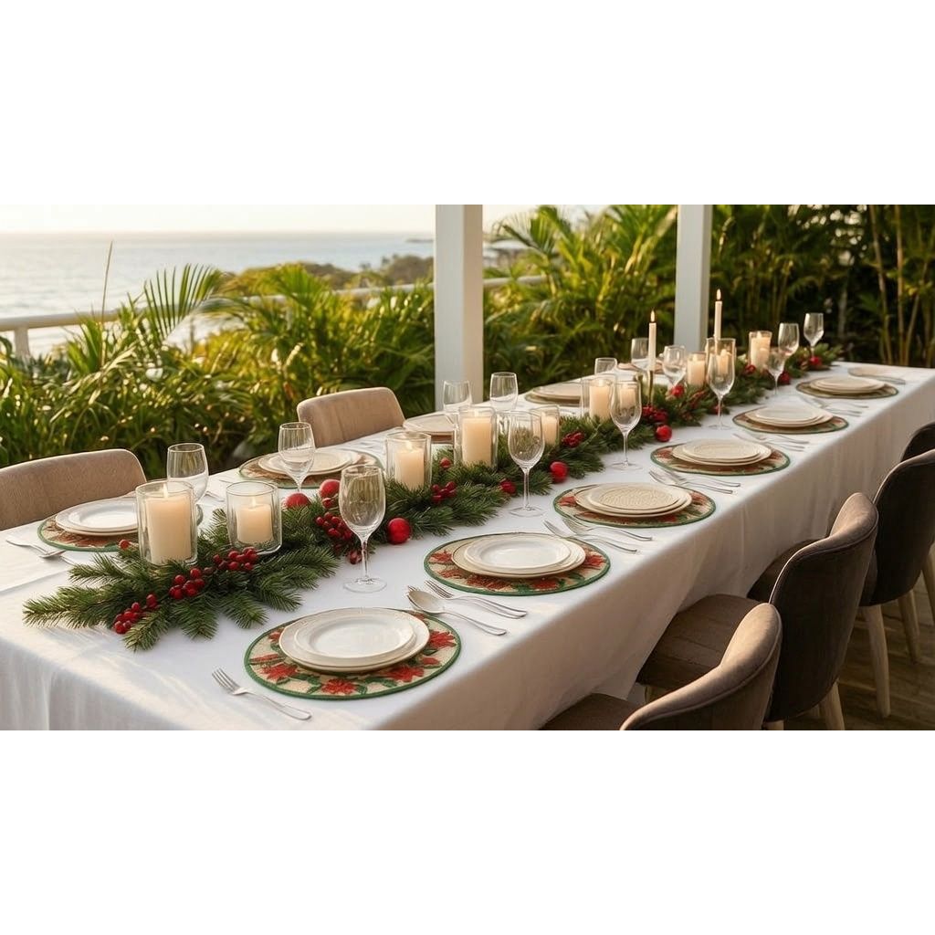 Poinsettia Placemats Set of 6