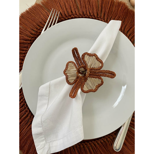 Flor napkin ring  in natural brown (set of 6)